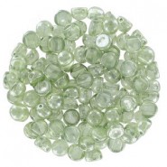 Cuentas de vidrio Czech Cabuchones 2 agujeros 6mm - Crystal Mint Luster